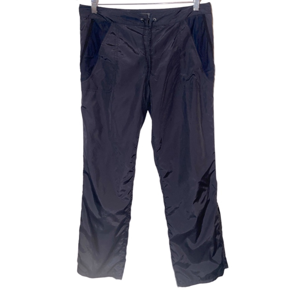 Elie Tahari Black‎ Wide Leg Track Pants with Mesh Details